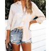 imageBTFBM Button Down Satin Blouses for Women Dressy Casual Lapel V Neck Long Sleeve Shirts Loose Business Work Tops 2024Leopard Apricot