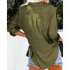 imageBTFBM Button Down Satin Blouses for Women Dressy Casual Lapel V Neck Long Sleeve Shirts Loose Business Work Tops 2024Leopard Army Green