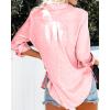 imageBTFBM Button Down Satin Blouses for Women Dressy Casual Lapel V Neck Long Sleeve Shirts Loose Business Work Tops 2024Leopard Pink