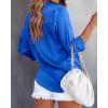 imageBTFBM Button Down Satin Blouses for Women Dressy Casual Lapel V Neck Long Sleeve Shirts Loose Business Work Tops 2024Solid Blue