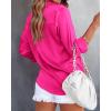 imageBTFBM Button Down Satin Blouses for Women Dressy Casual Lapel V Neck Long Sleeve Shirts Loose Business Work Tops 2024Solid Rose Red