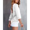 imageBTFBM Button Down Satin Blouses for Women Dressy Casual Lapel V Neck Long Sleeve Shirts Loose Business Work Tops 2024Solid White