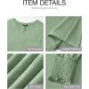 imageBTFBM Long Sleeve Shirts for Women Dressy Casual Loose V Neck Smocked Puff Sleeve Tops Blouses Fall Clothes 2024Grass Green