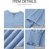 imageBTFBM Long Sleeve Shirts for Women Dressy Casual Loose V Neck Smocked Puff Sleeve Tops Blouses Fall Clothes 2024Light Blue