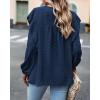imageBTFBM Long Sleeve Swiss Dot Blouses for Women Dressy Casual Spring Fall Crewneck Boho Western Shirts Business Work TopsSolid Navy
