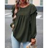 imageBTFBM Long Sleeve Swiss Dot Blouses for Women Dressy Casual Spring Fall Crewneck Boho Western Shirts Business Work TopsSwiss Dot Army Green