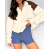 imageBTFBM Quarter Zip Sweatshirts For Women 2024 Fall Fashion Long Sleeve Color Block Casual Y2k Activewear Pullover TopsBeige