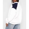 imageBTFBM Quarter Zip Sweatshirts For Women 2024 Fall Fashion Long Sleeve Color Block Casual Y2k Activewear Pullover TopsBeige White