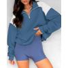 imageBTFBM Quarter Zip Sweatshirts For Women 2024 Fall Fashion Long Sleeve Color Block Casual Y2k Activewear Pullover TopsDark Blue