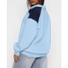 imageBTFBM Quarter Zip Sweatshirts For Women 2024 Fall Fashion Long Sleeve Color Block Casual Y2k Activewear Pullover TopsLight Blue
