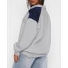 imageBTFBM Quarter Zip Sweatshirts For Women 2024 Fall Fashion Long Sleeve Color Block Casual Y2k Activewear Pullover TopsLight Grey