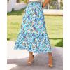 imageBTFBM Women 2024 Summer Spring Floral Long Skirts Casual Elastic High Waist Pleated Swing A Line Boho Beach Maxi Skirt