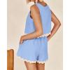 imageBTFBM Women Two Piece Beach Vacation Outfits Summer Casual 2 Piece Lounge Set Cropped Tank Top Elastic Waist Shorts Sets