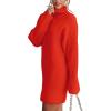 imageBTFBM Womens Long Sleeve Turtleneck Sweaters Soft Ribbed Knit Oversized 2024 Fall Winter Long Pullover Sweater DressSolid Orange