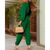 imageBTFBM Womens Spring Long Sleeve Jumpsuits Dressy Casual One Piece Outfits V Neck High Waist Belt Pocket Long Pants RomperSolid Green