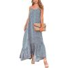 imageBTFBM Women Casual Summer Dresses 2024 Spaghetti Strap Sleeveless Sundress Print Ruffle Flowy Boho Beach Long Maxi DressPrint Floral Blue