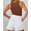 imageBTFBM 2 Pack Womens Tank Tops Casual Sleeveless Racerback High Neck Crop Tops Shirts Slim Fitted Basic Ribbed Tank TopBrown black