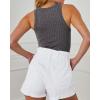 imageBTFBM 2 Pack Womens Tank Tops Casual Sleeveless Racerback High Neck Crop Tops Shirts Slim Fitted Basic Ribbed Tank TopDark Grey black