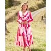 imageBTFBM 2023 Womens Boho Fall Dresses Floral V Neck Tie Front Cutout Casual Long Sleeve Cocktail Wedding Party Maxi DressPrint Rose Red