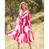 imageBTFBM 2023 Womens Boho Fall Dresses Floral V Neck Tie Front Cutout Casual Long Sleeve Cocktail Wedding Party Maxi DressPrint Rose Red