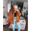 imageBTFBM Women 2023 Fall Winter Fleece Jackets Full Zip Long Sleeve Casual Soft Fuzzy Shaggy Teddy Coats Jacket Outerwear