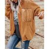 imageBTFBM Women 2023 Fall Winter Fleece Jackets Full Zip Long Sleeve Casual Soft Fuzzy Shaggy Teddy Coats Jacket Outerwear