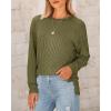 imageBTFBM Womens Casual Pullover Tops Dressy Fall Clothes Crew Neck Long Sleeve Side Slit Loose Drop Shoulder Knit BlouseArmy Green