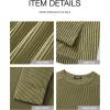 imageBTFBM Womens Casual Pullover Tops Dressy Fall Clothes Crew Neck Long Sleeve Side Slit Loose Drop Shoulder Knit BlouseArmy Green