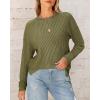 imageBTFBM Womens Casual Pullover Tops Dressy Fall Clothes Crew Neck Long Sleeve Side Slit Loose Drop Shoulder Knit BlouseArmy Green