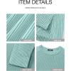 imageBTFBM Womens Casual Pullover Tops Dressy Fall Clothes Crew Neck Long Sleeve Side Slit Loose Drop Shoulder Knit BlouseBean Green