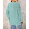 imageBTFBM Womens Casual Pullover Tops Dressy Fall Clothes Crew Neck Long Sleeve Side Slit Loose Drop Shoulder Knit BlouseBean Green