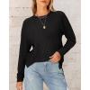 imageBTFBM Womens Casual Pullover Tops Dressy Fall Clothes Crew Neck Long Sleeve Side Slit Loose Drop Shoulder Knit BlouseBlack