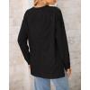 imageBTFBM Womens Casual Pullover Tops Dressy Fall Clothes Crew Neck Long Sleeve Side Slit Loose Drop Shoulder Knit BlouseBlack