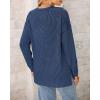 imageBTFBM Womens Casual Pullover Tops Dressy Fall Clothes Crew Neck Long Sleeve Side Slit Loose Drop Shoulder Knit BlouseDark Blue