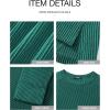 imageBTFBM Womens Casual Pullover Tops Dressy Fall Clothes Crew Neck Long Sleeve Side Slit Loose Drop Shoulder Knit BlouseDark Green