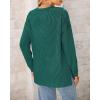 imageBTFBM Womens Casual Pullover Tops Dressy Fall Clothes Crew Neck Long Sleeve Side Slit Loose Drop Shoulder Knit BlouseDark Green