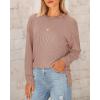imageBTFBM Womens Casual Pullover Tops Dressy Fall Clothes Crew Neck Long Sleeve Side Slit Loose Drop Shoulder Knit BlouseLight Khaki