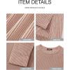imageBTFBM Womens Casual Pullover Tops Dressy Fall Clothes Crew Neck Long Sleeve Side Slit Loose Drop Shoulder Knit BlouseLight Khaki