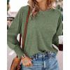 imageBTFBM Womens Long Sleeve Tops Fall Outfits 2024 Dressy Casual Crew Neck Tee Shirts Smocked Loose Top Tunic BlouseSolid Army Green