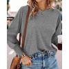imageBTFBM Womens Long Sleeve Tops Fall Outfits 2024 Dressy Casual Crew Neck Tee Shirts Smocked Loose Top Tunic BlouseSolid Grey