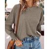 imageBTFBM Womens Long Sleeve Tops Fall Outfits 2024 Dressy Casual Crew Neck Tee Shirts Smocked Loose Top Tunic BlouseSolid Taupe