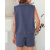 imageBTFBM Womens Oversized 2 Piece Outfits Sleeveless Sweatshirt Shorts Sets Casual Sweatsuit Tracksuits Sets with Pockets