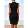 imageBTFBM Women Bodycon Mini Dress Summer 2025 High Neck Sleeveless Ruched Date Night Outfits Club Party Cocktail DressesBlack