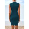imageBTFBM Women Bodycon Mini Dress Summer 2025 High Neck Sleeveless Ruched Date Night Outfits Club Party Cocktail DressesPeacock Blue