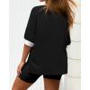 imageBTFBM Womens Oversized T Shirts Dressy Casual Short Sleeve Summer Tops Crew Neck Color Block Blouse Loose Fit Basic TeeBlack