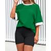imageBTFBM Womens Oversized T Shirts Dressy Casual Short Sleeve Summer Tops Crew Neck Color Block Blouse Loose Fit Basic TeeGreen