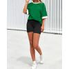 imageBTFBM Womens Oversized T Shirts Dressy Casual Short Sleeve Summer Tops Crew Neck Color Block Blouse Loose Fit Basic TeeGreen