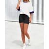 imageBTFBM Womens Oversized T Shirts Dressy Casual Short Sleeve Summer Tops Crew Neck Color Block Blouse Loose Fit Basic TeeWhite