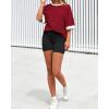 imageBTFBM Womens Oversized T Shirts Dressy Casual Short Sleeve Summer Tops Crew Neck Color Block Blouse Loose Fit Basic TeeWine Red