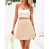 imageBTFBM Womens Satin Mini Skirt Silk 2025 Summer Short Skirt High Waisted ALine Trendy Club Party Going Out SkirtsApricot